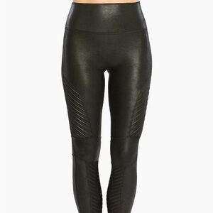 LIKE NEW Spanx Faux Leather Moto Leggings, S Petite